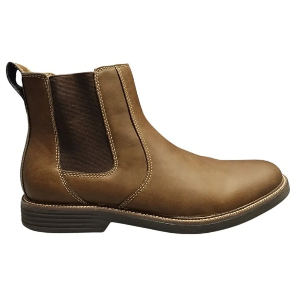 Dockers‎ Langford Chelsea Boots Mens 11M Brown Leather Slip On Comfort 90-36632